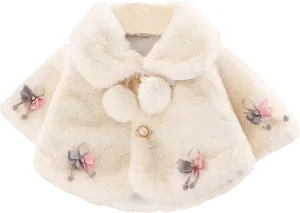 Newborn Baby Girls Winter Warm Coat Hooded Cloak Poncho Jacket Outwear Clothes