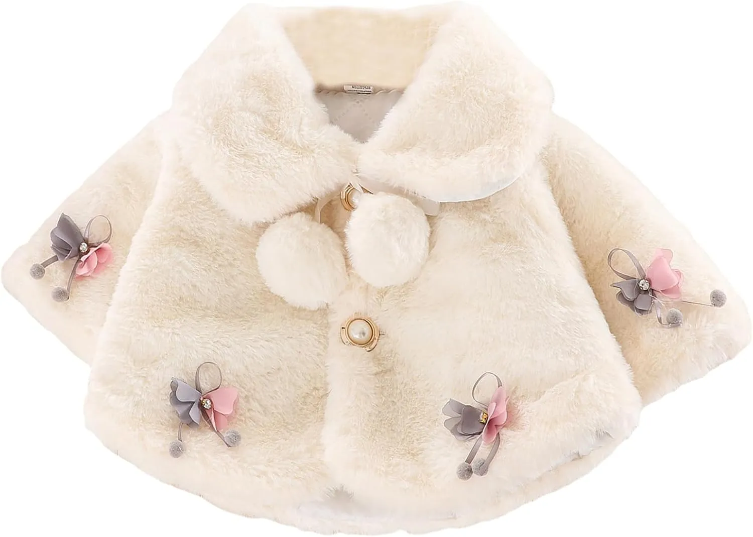 Newborn Baby Girls Winter Warm Coat Hooded Cloak Poncho Jacket Outwear Clothes
