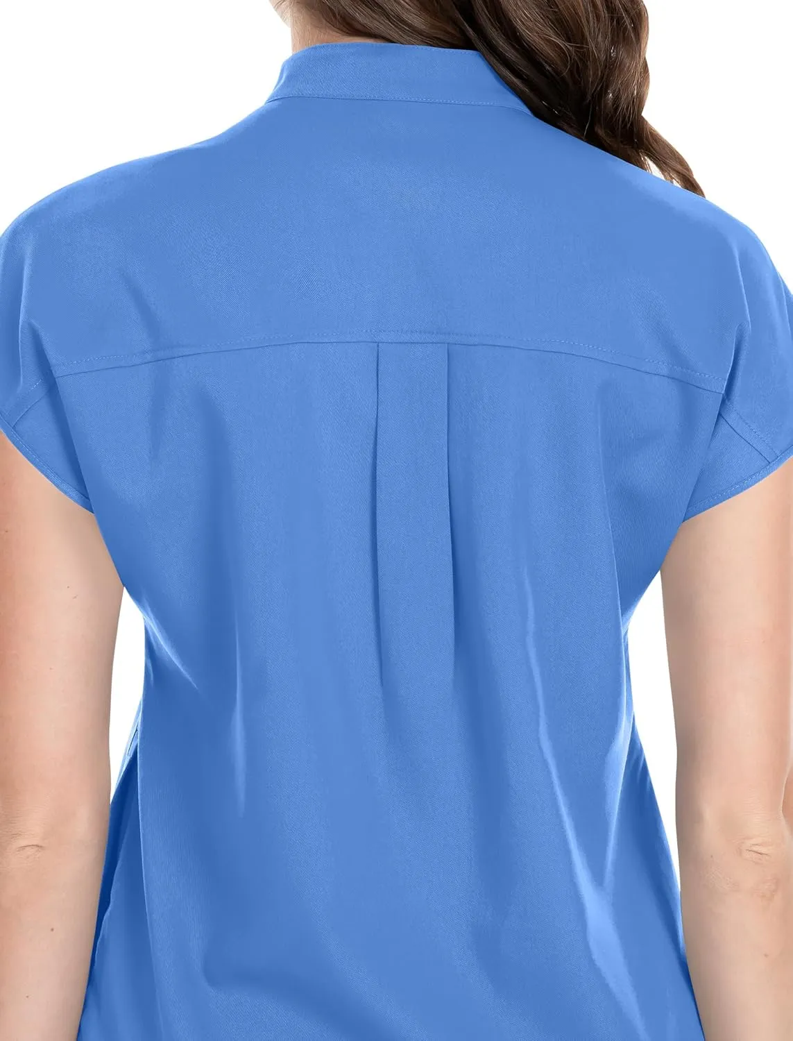niaahinn Scrubs Set for Women Nurse Uniform Jogger Suit Stretch Top & Pants with Multi Pocket for Nurse Esthetician Workwear