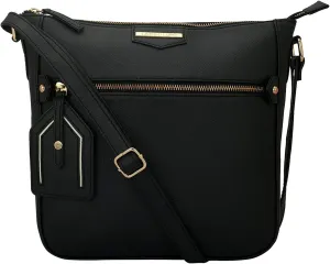 Onyx Women Sling Bag Black Designer Satchel bags with Multi Pocket