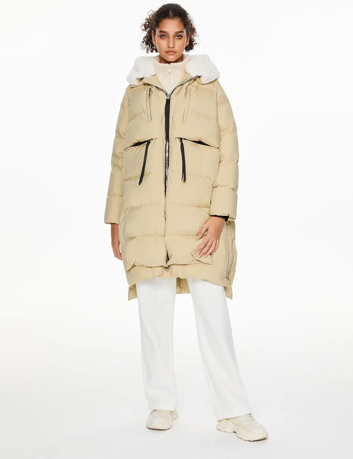 Orolay Women's Long Down Jacket Winter Puffer Jacket Warm Faux-Fur Collar Coat