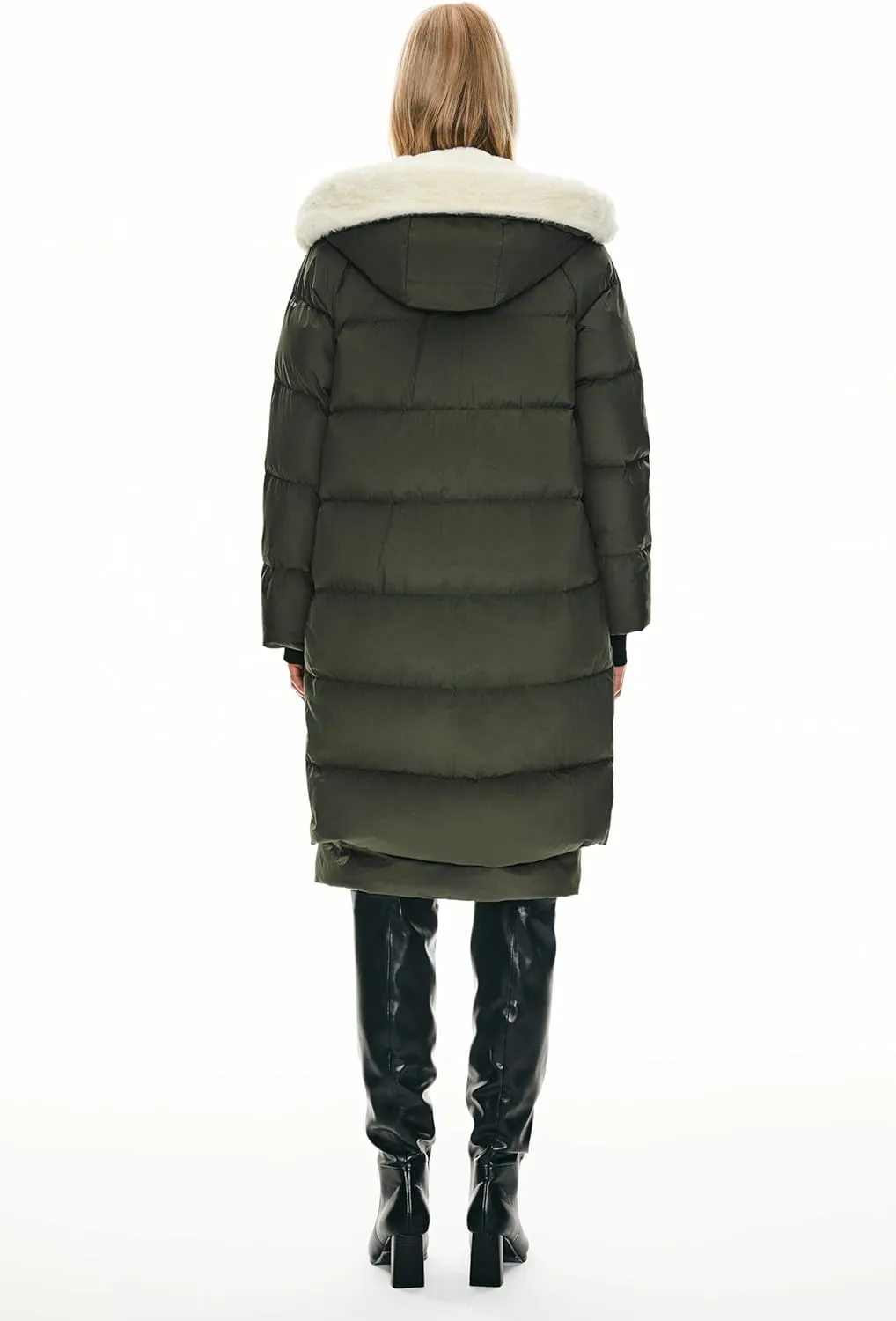 Orolay Women's Long Down Jacket Winter Puffer Jacket Warm Faux-Fur Collar Coat