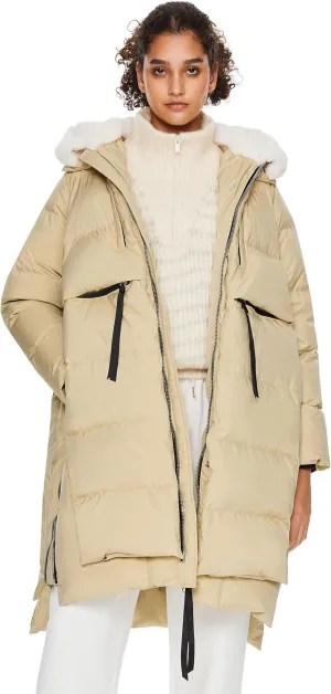 Orolay Women's Long Down Jacket Winter Puffer Jacket Warm Faux-Fur Collar Coat