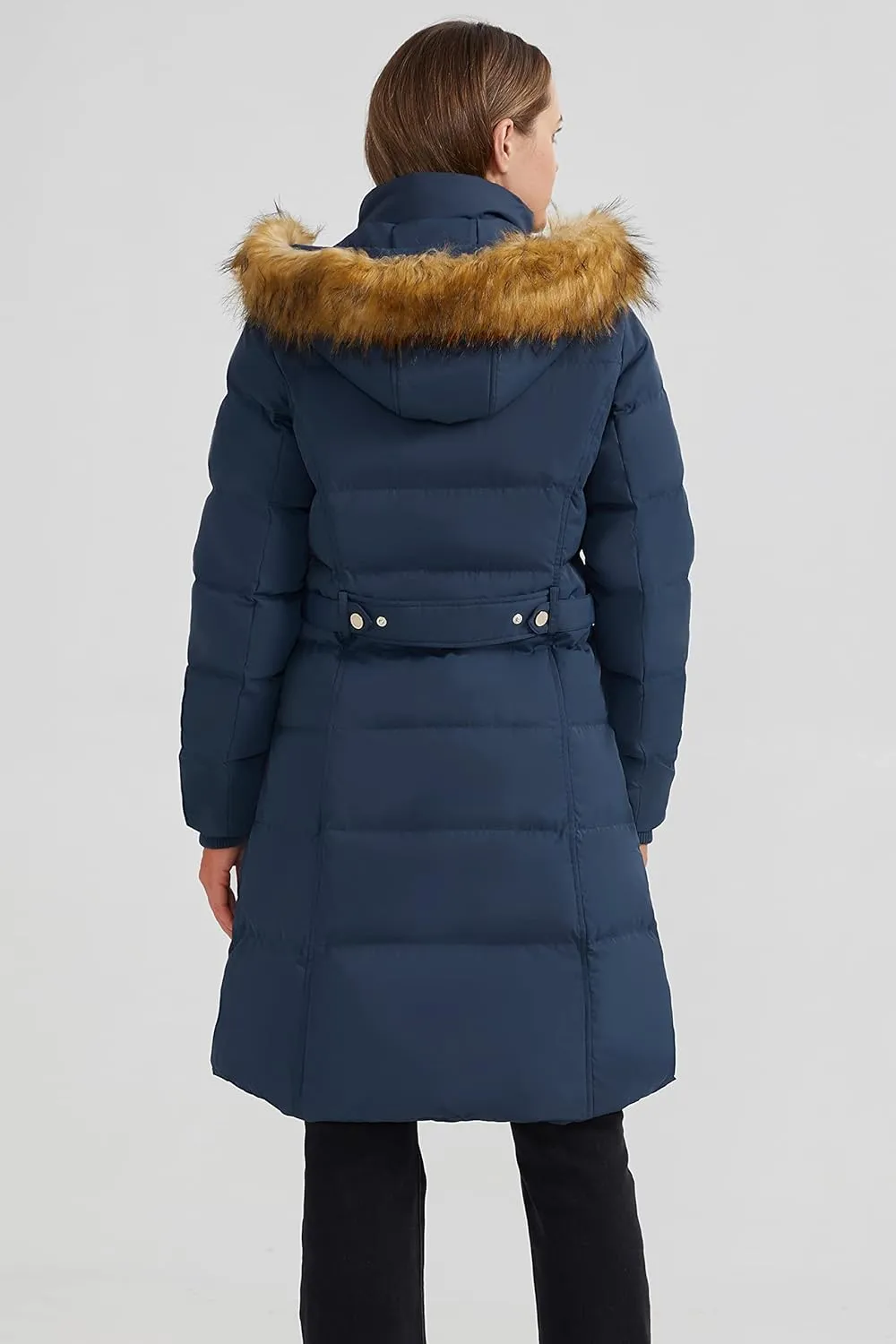 Orolay Women's Puffer Down Coat Winter Warm Jacket with Faux Fur Trim Hood