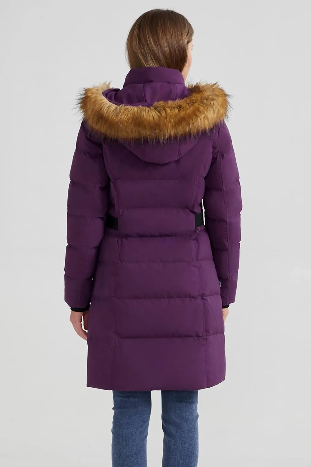 Orolay Women's Puffer Down Coat Winter Warm Jacket with Faux Fur Trim Hood