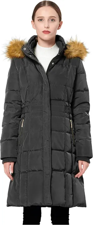 Orolay Women's Puffer Down Coat Winter Warm Jacket with Faux Fur Trim Hood