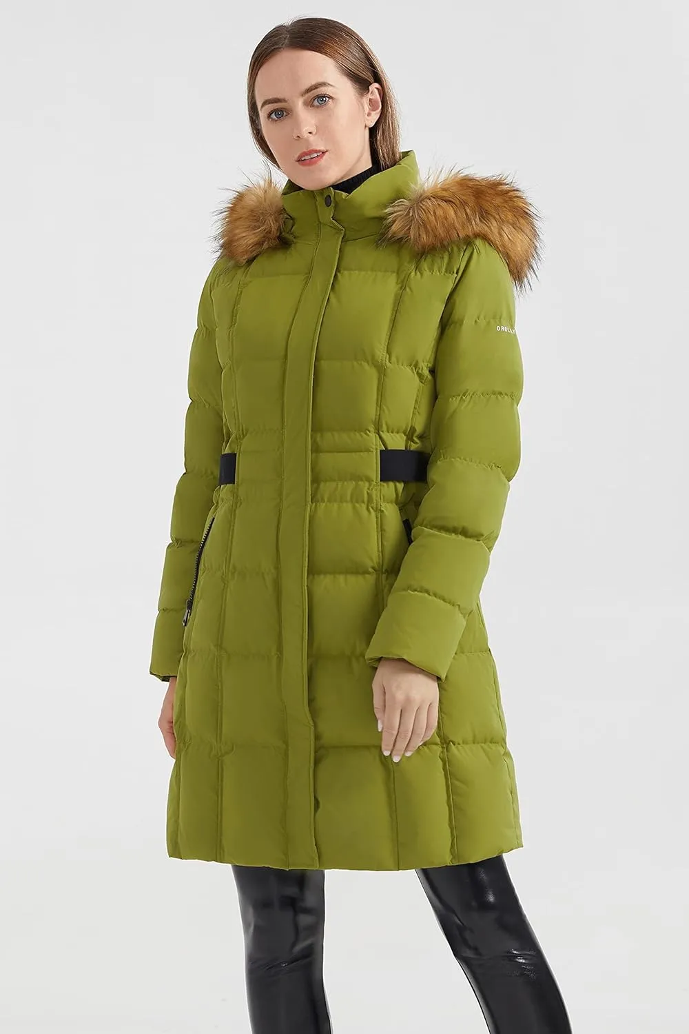 Orolay Women's Puffer Down Coat Winter Warm Jacket with Faux Fur Trim Hood