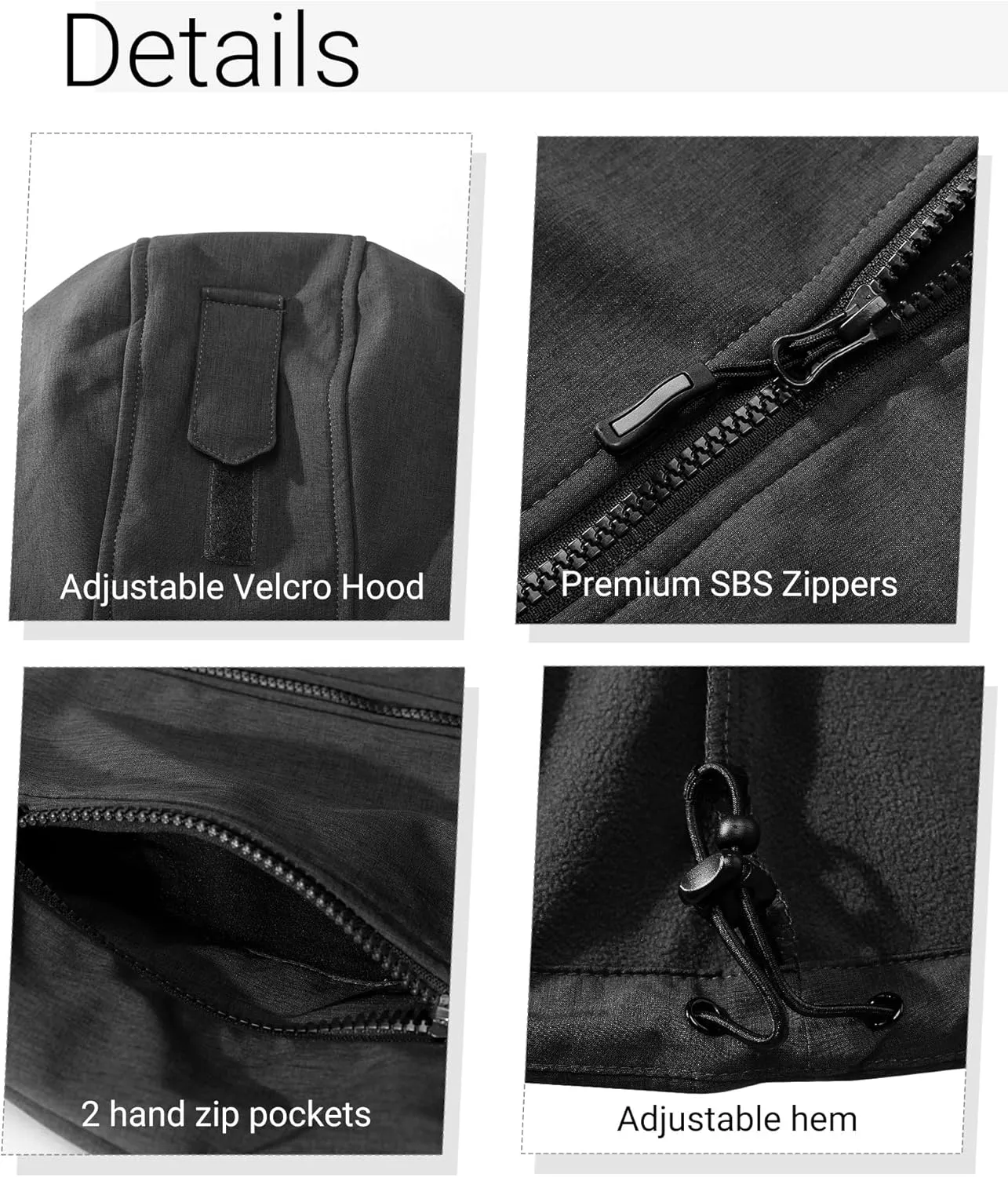 Outdoor Ventures Women's Softshell Jacket with Removable Hood, Insulated Windbreaker Waterproof Warm Fleece Lined Coat
