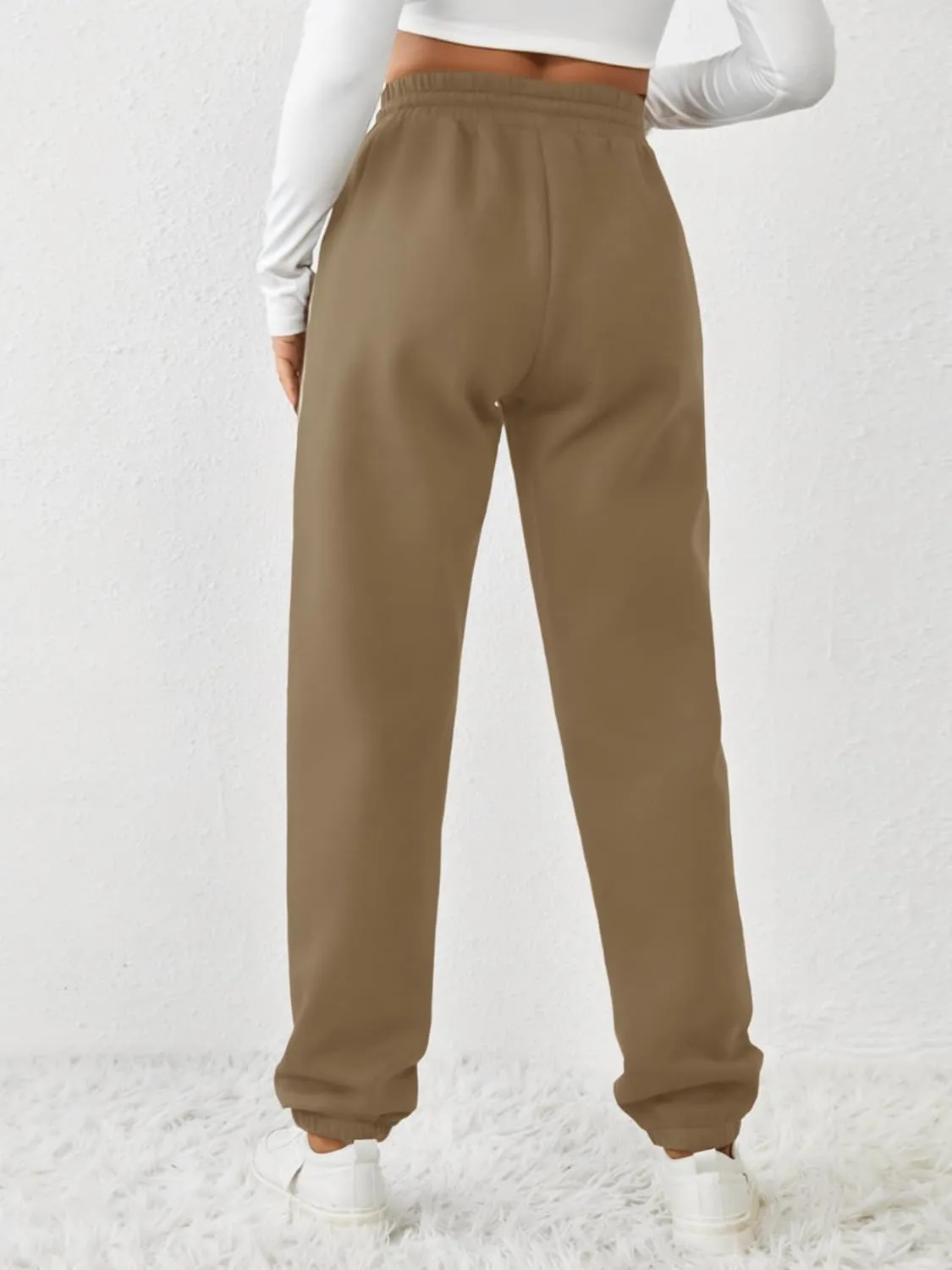 PINSPARK Women's Fleece Lined Sweatpants Winter Joggers Athletic Pants Casual Thick Warm Trousers Pockets