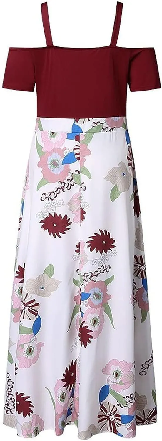 Plus Size Dresses for Women,2023 Summer Elegant Sexy Bodycon Wedding Guest Dress,Trendy Floral Boho Maxi Dress