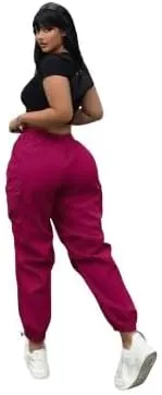 Plus Size High-Waist Multi-Pocket Drawstring Cargo Pants  Casual Loose Fit for Women