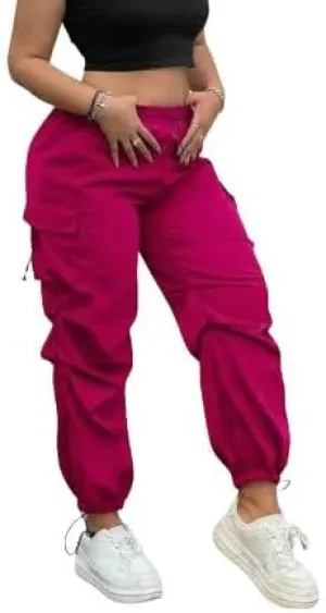 Plus Size High-Waist Multi-Pocket Drawstring Cargo Pants  Casual Loose Fit for Women