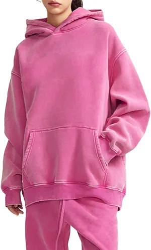 POHADON Mens Y2k Trendy Hoodies Oversized Heavyweight Cotton Pullover Vintage Acid Wash Athletic Sweatshirt Y2k Streetwear