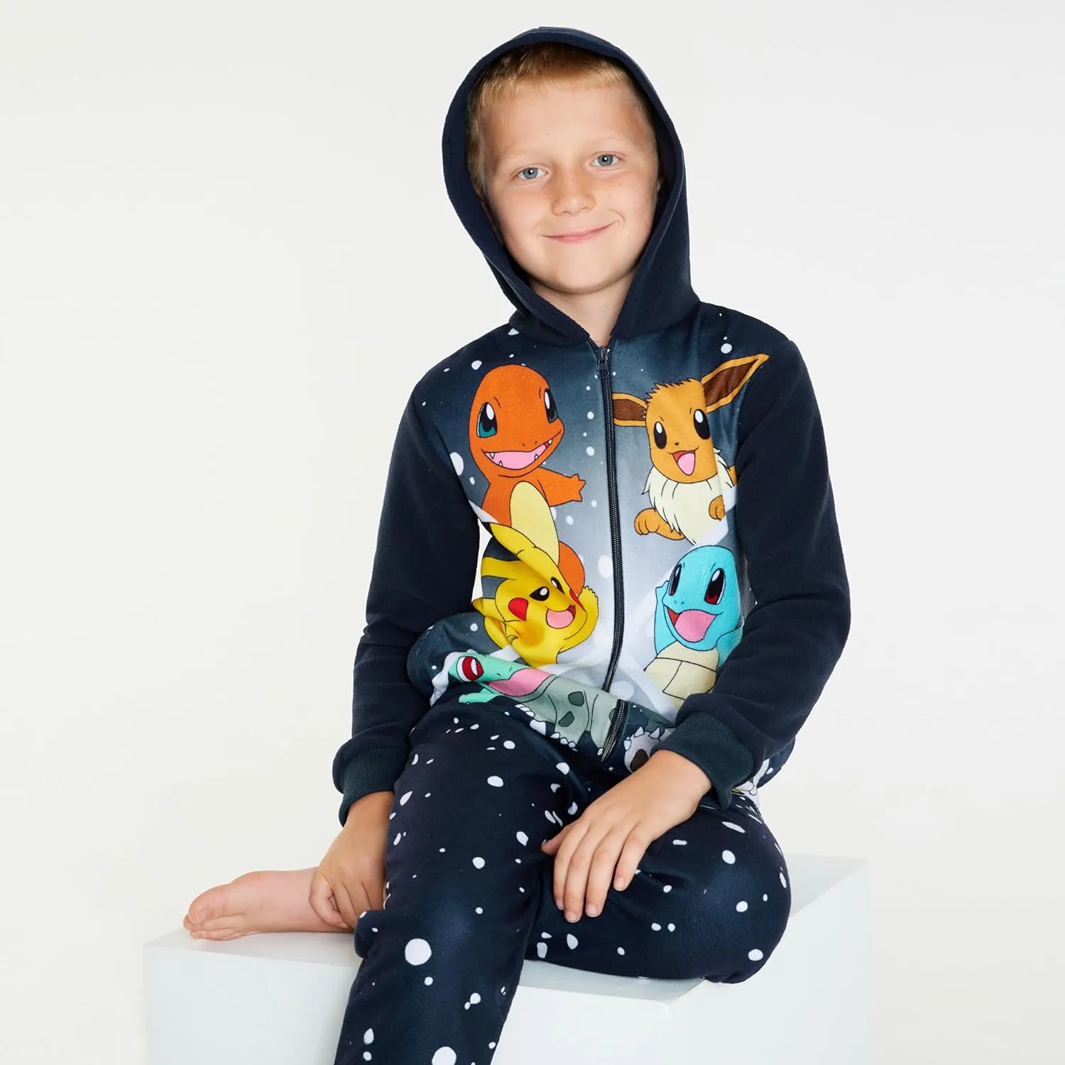 Pokemon Boys Novelty Fleece Sleepsuit, Warm Hooded Fleece - Boys Gifts
