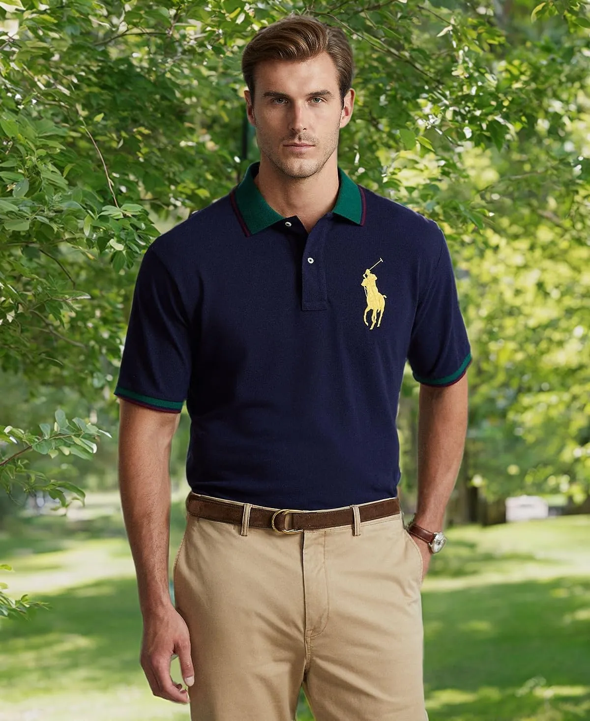 POLO RALPH LAUREN Men's Classic Fit Big Pony Mesh Polo Shirt