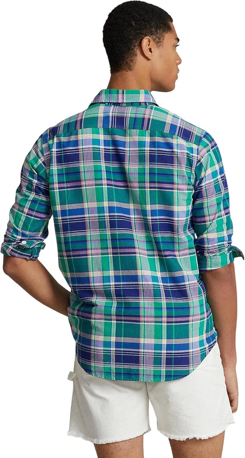 POLO RALPH LAUREN Men's Classic Fit Plaid Oxford Long Sleeve Workshirt