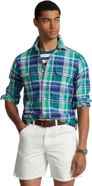 POLO RALPH LAUREN Men's Classic Fit Plaid Oxford Long Sleeve Workshirt
