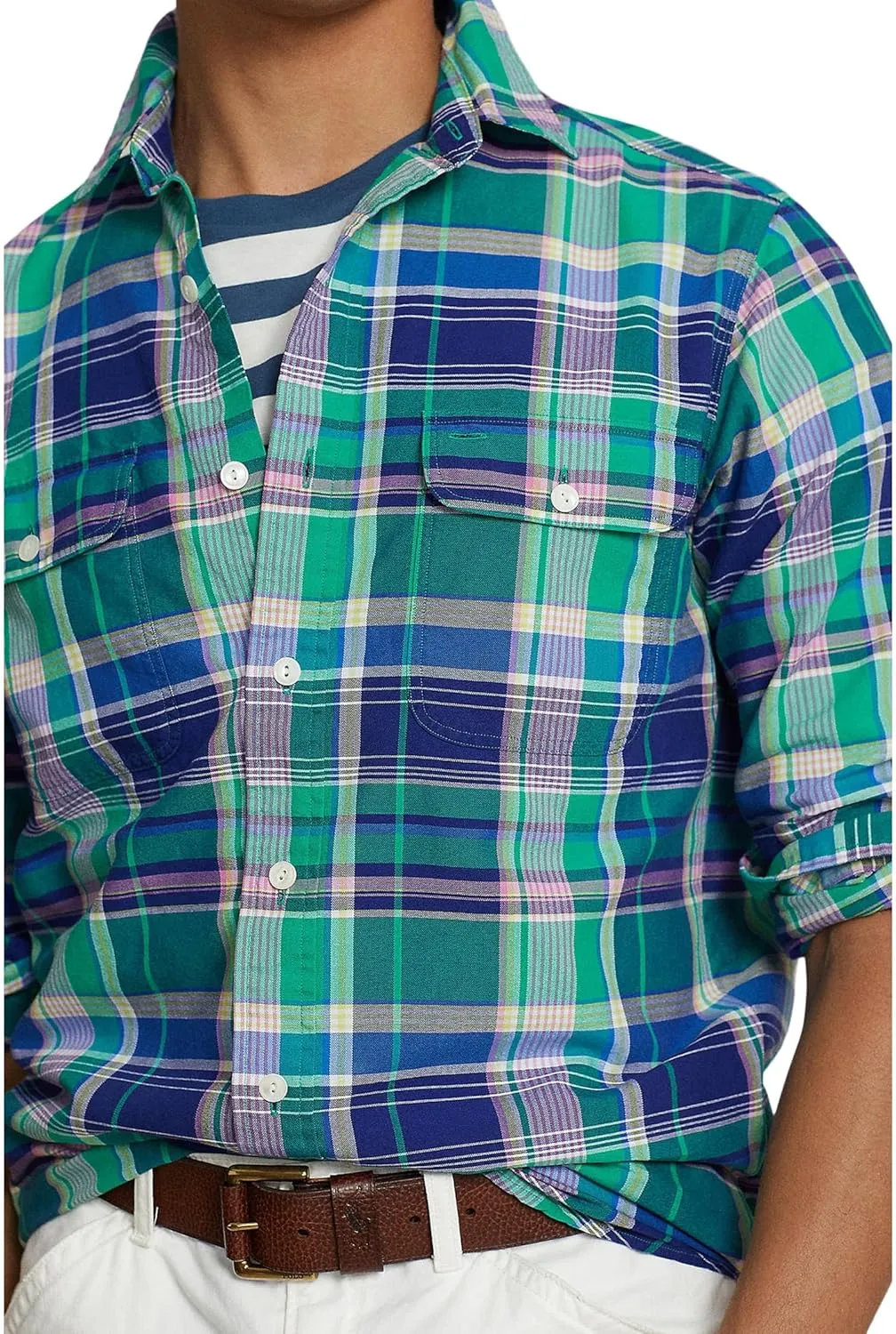 POLO RALPH LAUREN Men's Classic Fit Plaid Oxford Long Sleeve Workshirt