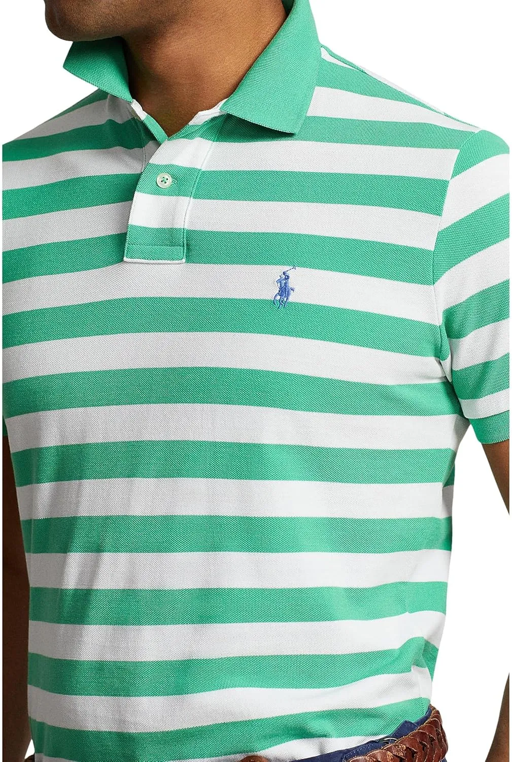 Polo Ralph Lauren Men's Classic Fit Striped Mesh Polo Shirt