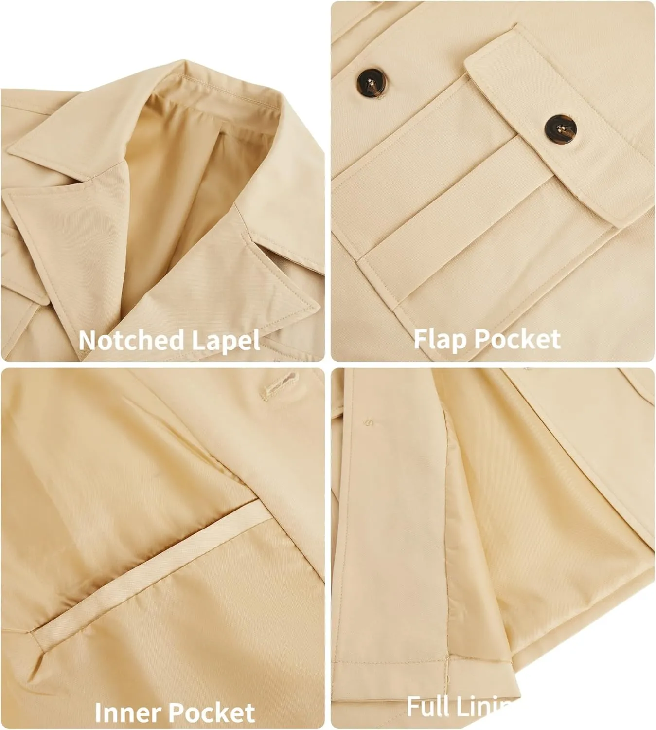 Pretifeel Mens Lightweight Safari Jacket Casual Military Button Up Multi-Pocket Cargo Coat Outwear