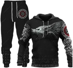 prigridche Wolf & Lion 3D Printed Hoodie Pants Suit Male Autumn Winter Casual Sweashirt Pullover Tracksuit Set
