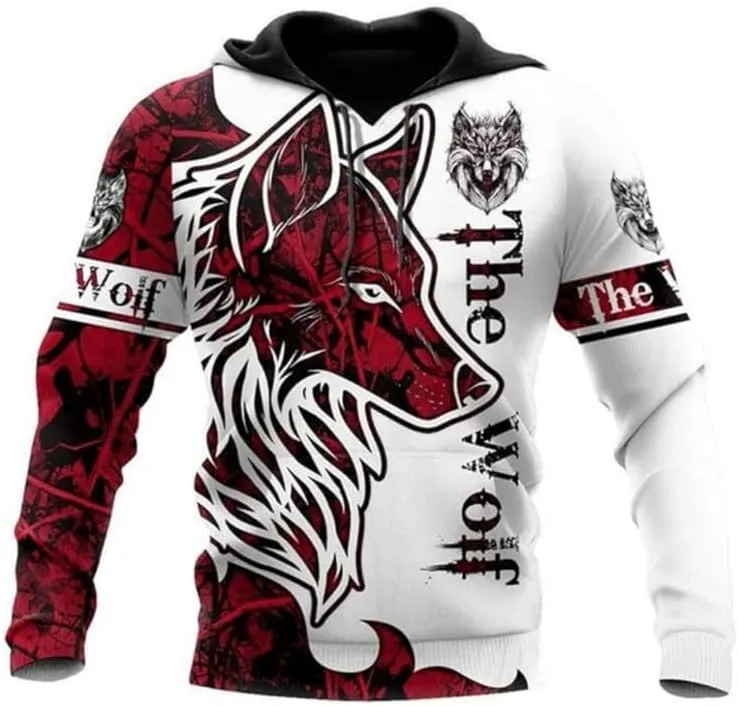 prigridche Wolf & Lion 3D Printed Hoodie Pants Suit Male Autumn Winter Casual Sweashirt Pullover Tracksuit Set