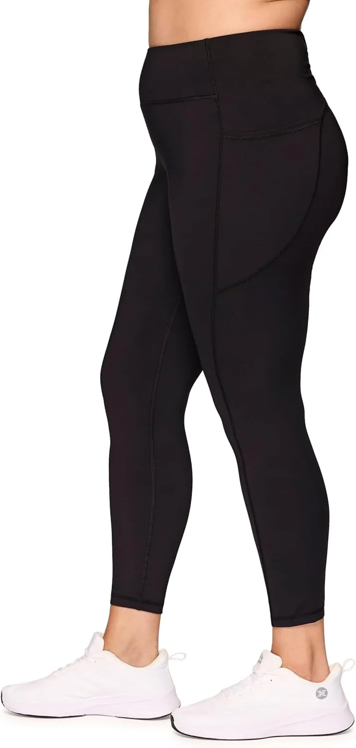 RBX Women's Plus Size Workout Legging, Full Length Legging for Women Ruched High Waist Squat Proof Yoga Tights with Pockets
