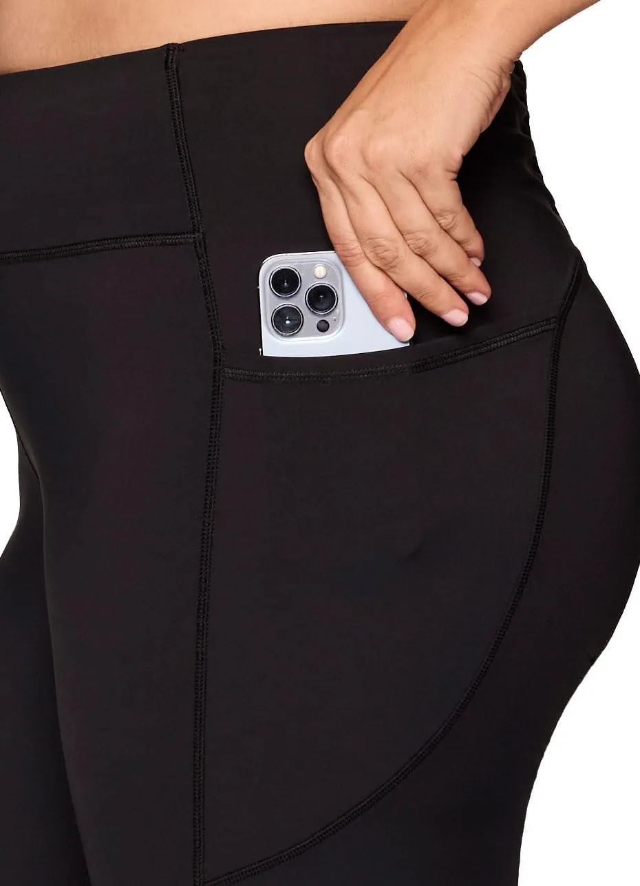 RBX Women's Plus Size Workout Legging, Full Length Legging for Women Ruched High Waist Squat Proof Yoga Tights with Pockets
