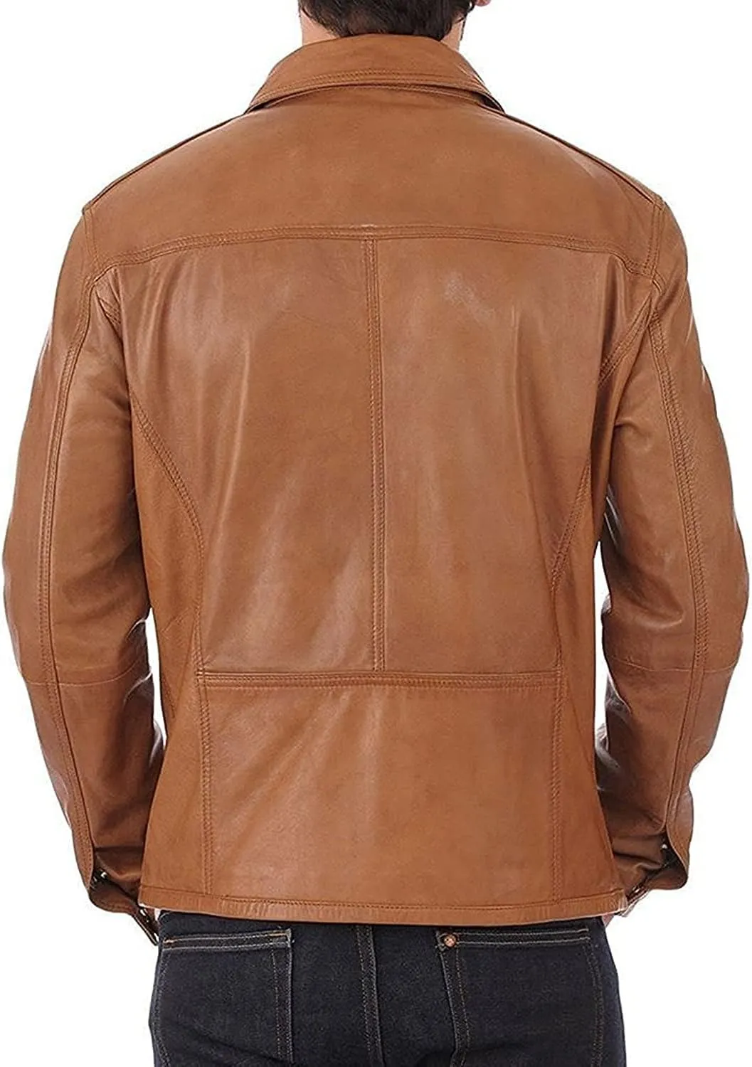 Real Lambskin Classic Leather Jacket | Genuine Leather Biker Jacket men