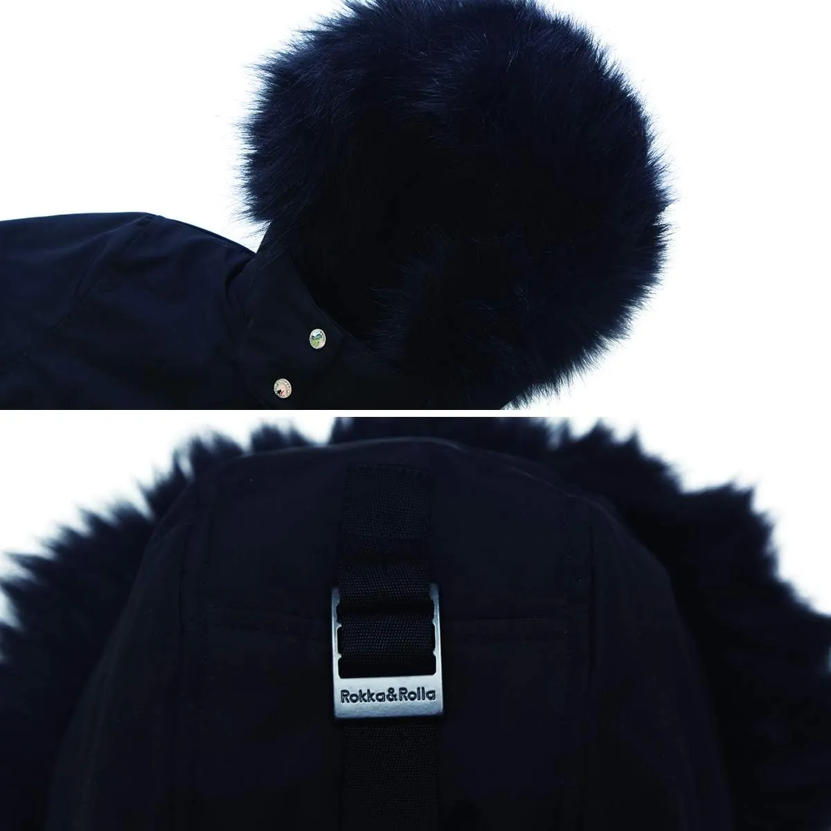 Rokka&Rolla Women's Warm Parka Jacket Winter Snow Coat with Removable Faux Fur Hood