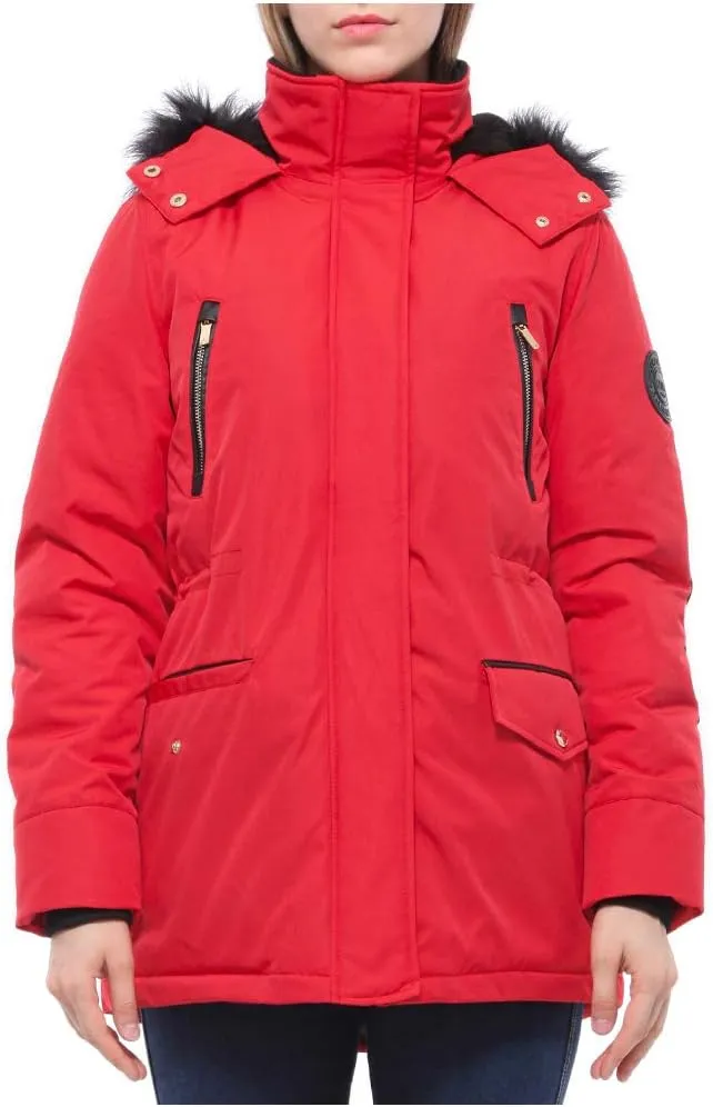Rokka&Rolla Women's Warm Parka Jacket Winter Snow Coat with Removable Faux Fur Hood