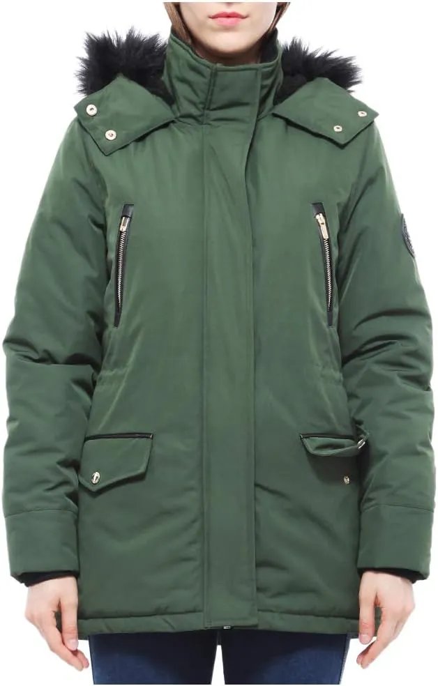 Rokka&Rolla Women's Warm Parka Jacket Winter Snow Coat with Removable Faux Fur Hood