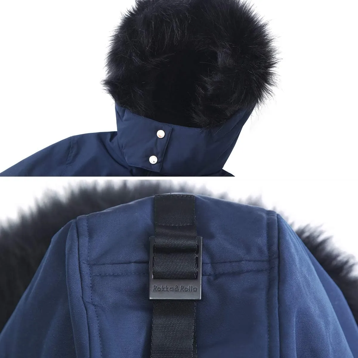 Rokka&Rolla Women's Warm Parka Jacket Winter Snow Coat with Removable Faux Fur Hood