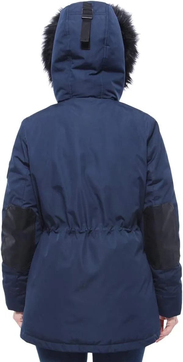 Rokka&Rolla Women's Warm Parka Jacket Winter Snow Coat with Removable Faux Fur Hood