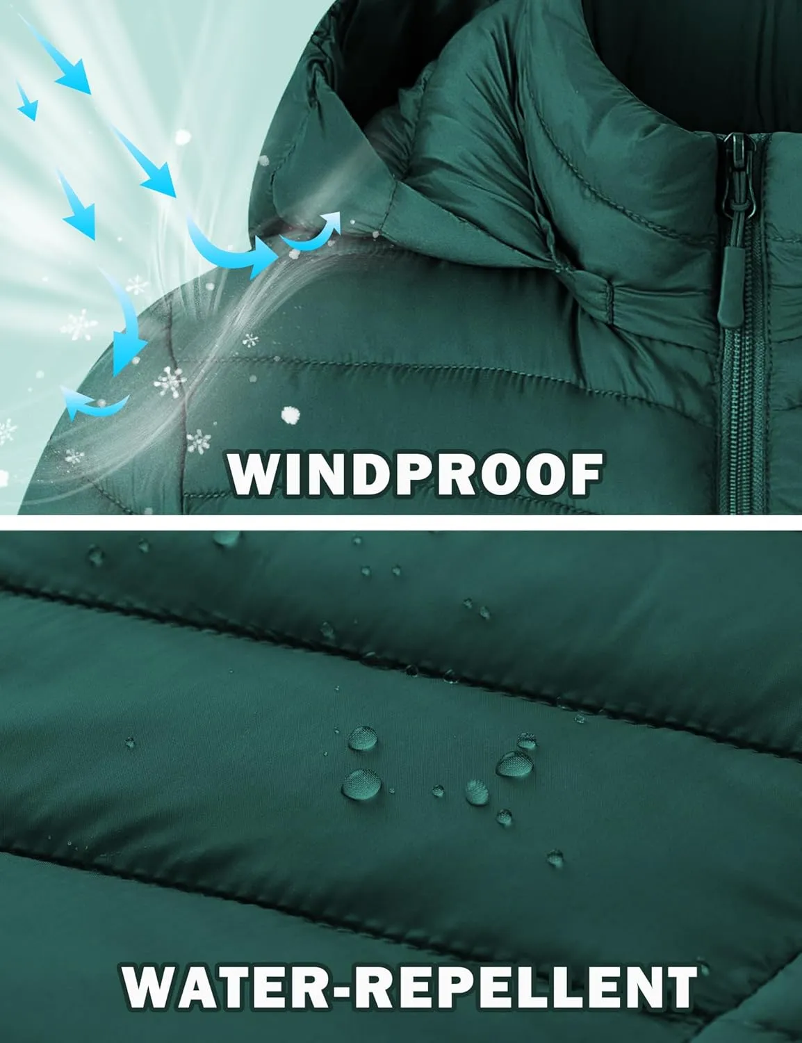 ROYAL MATRIX Women's Packable Puffer Jacket - Lightweight Winter Warm Long Quilted Puffer Coat with Detachable Hood