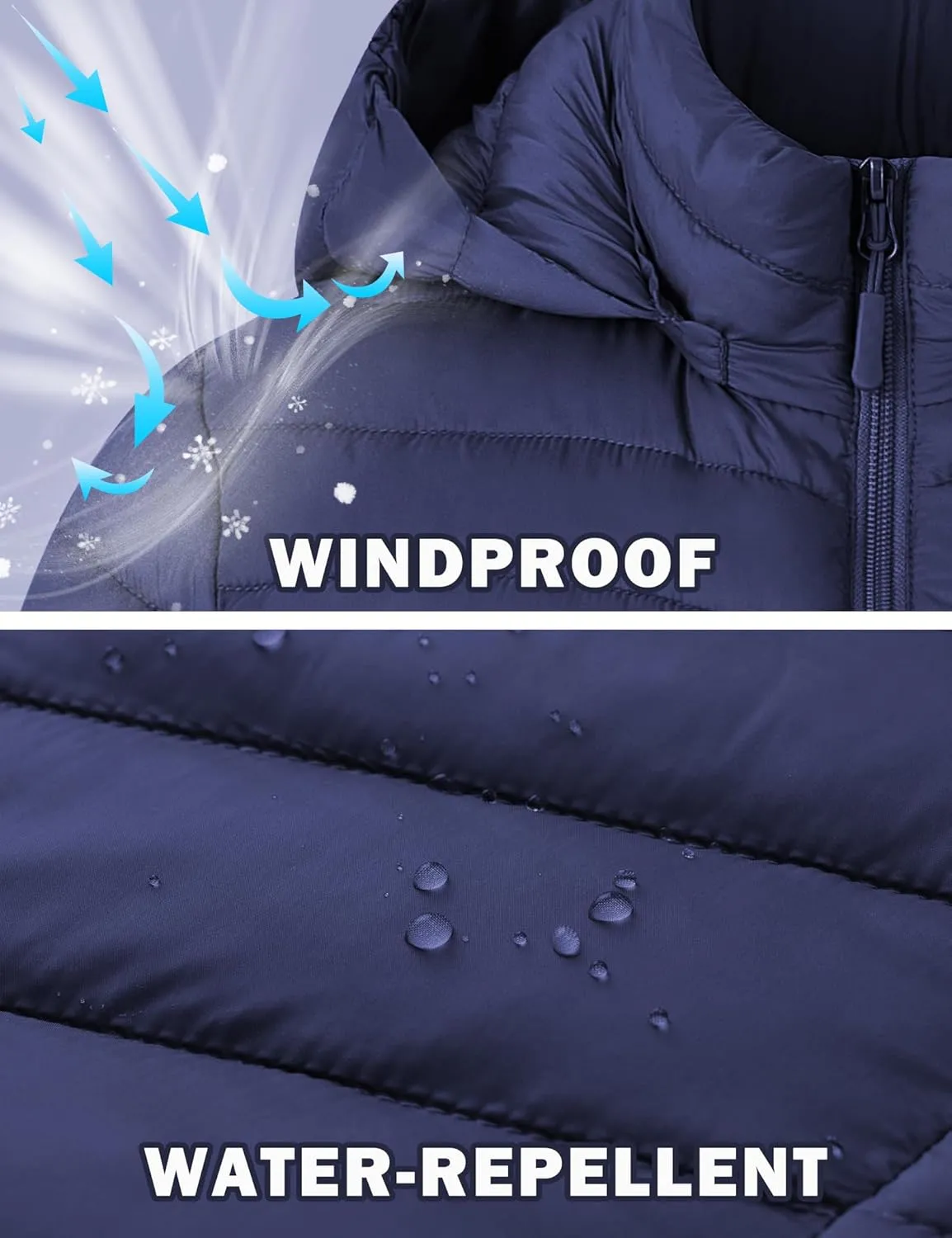 ROYAL MATRIX Women's Packable Puffer Jacket - Lightweight Winter Warm Long Quilted Puffer Coat with Detachable Hood