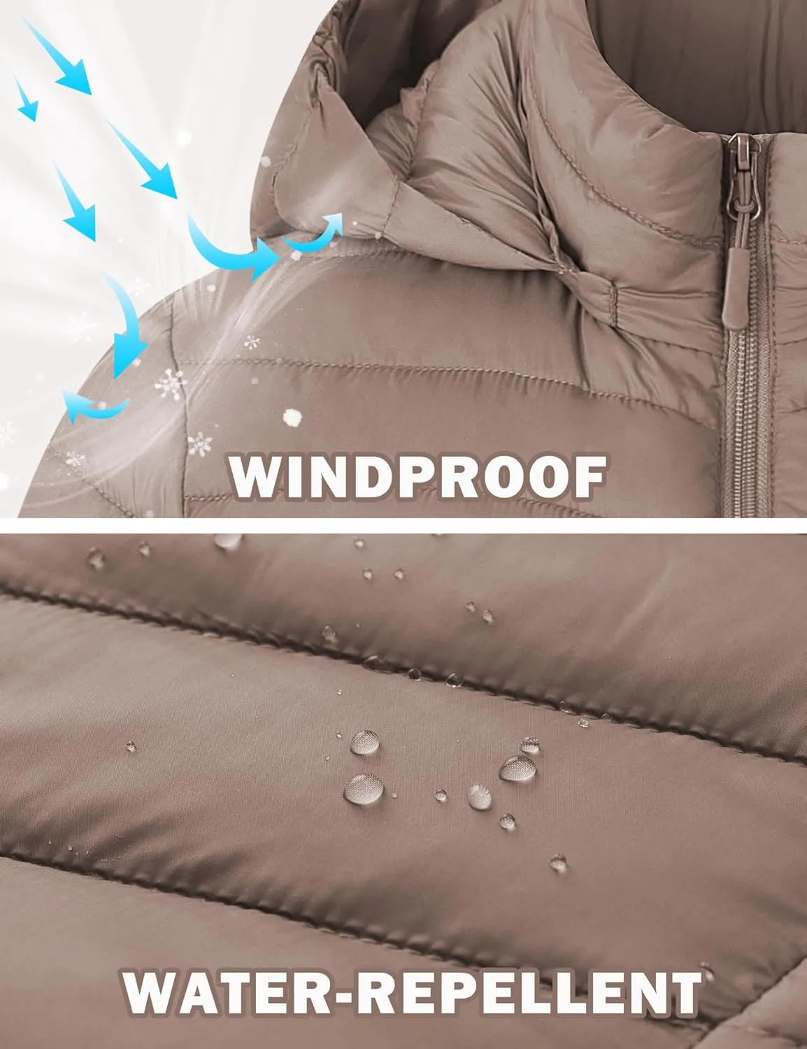 ROYAL MATRIX Women's Packable Puffer Jacket - Lightweight Winter Warm Long Quilted Puffer Coat with Detachable Hood