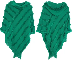 Solid color hooded sweater knitted pullover cloak autumn and winter warm shawl cloak shawl