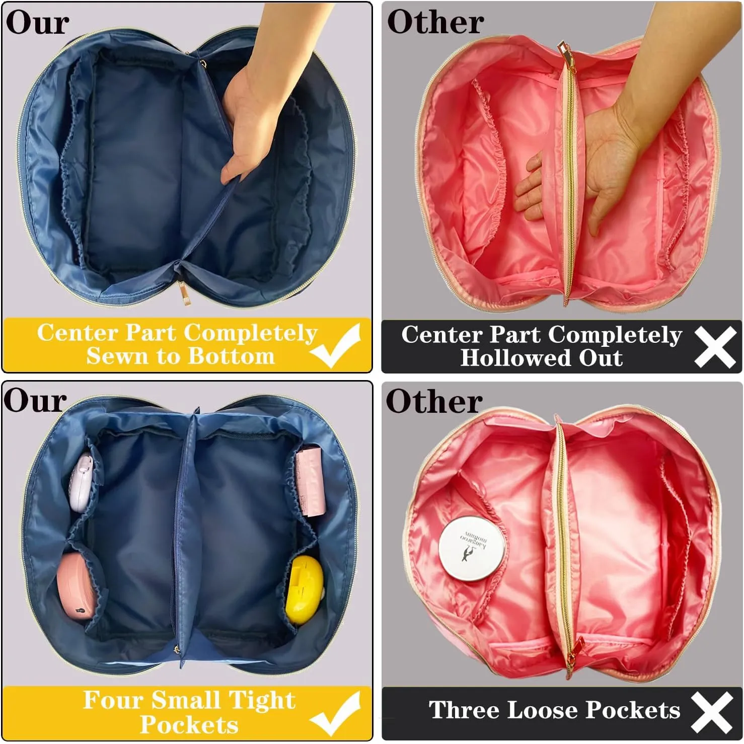 Stoney Clover Dupes Preppy Makeup Bag Blue Stoney Clover Stuff Bag for Travel Chenille Letter Bag Large Capacity Travel Cosmetic Bag Nylon Pouch