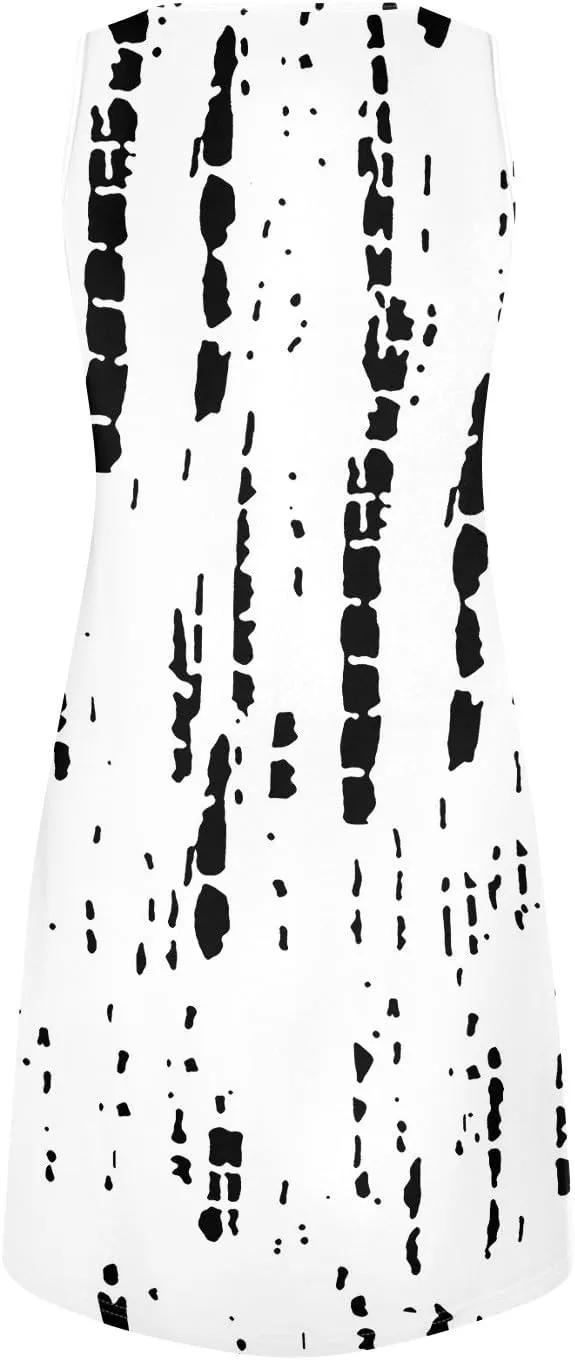 Summer Dresses for Women 2025 Casual A Line Sundress Sleeveless Crew Neck Beach Vacation Dress Printed Tank Dress
