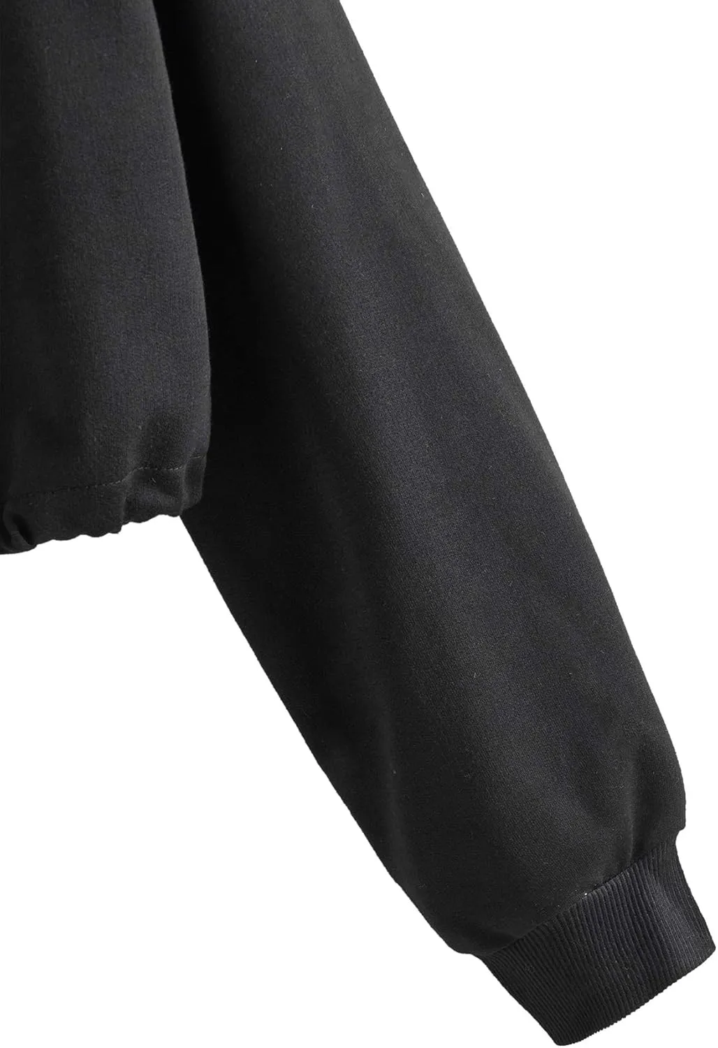 SweatyRocks Women's Long Sleeve Full Zip Drawstring Detail Crop Top Hoodie Sweatshirt Jacket