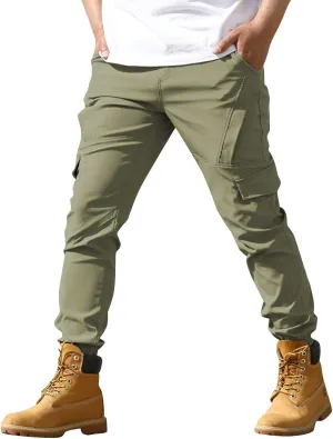 Tactical Cargo Pants for Men Active Sports Pants with Multi-Pocket Big and Tall Loose Trousers