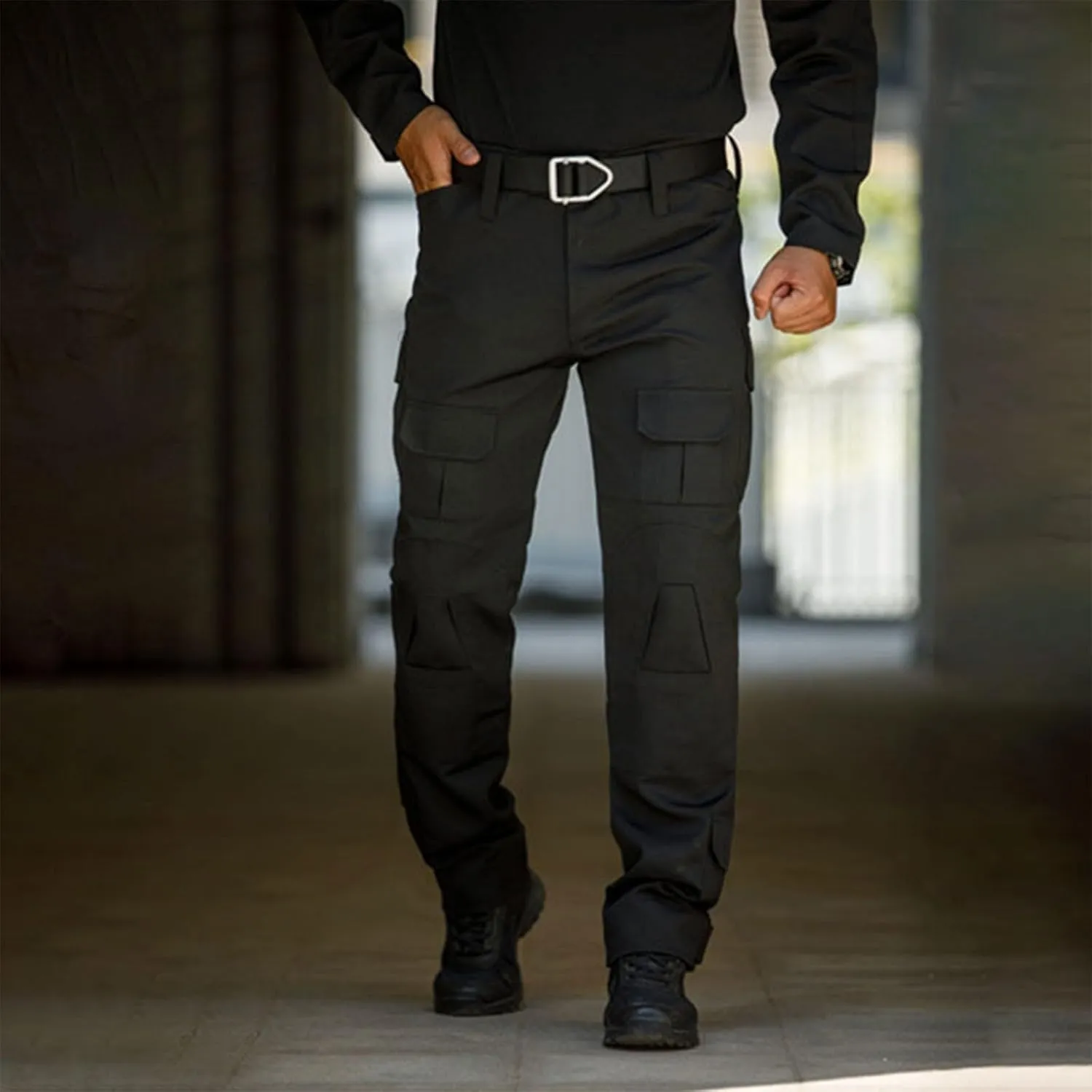 Tactical Cargo Pants for Men Lightweight Athletic Pants with Multi-Pocket Wide Baggy Trousers