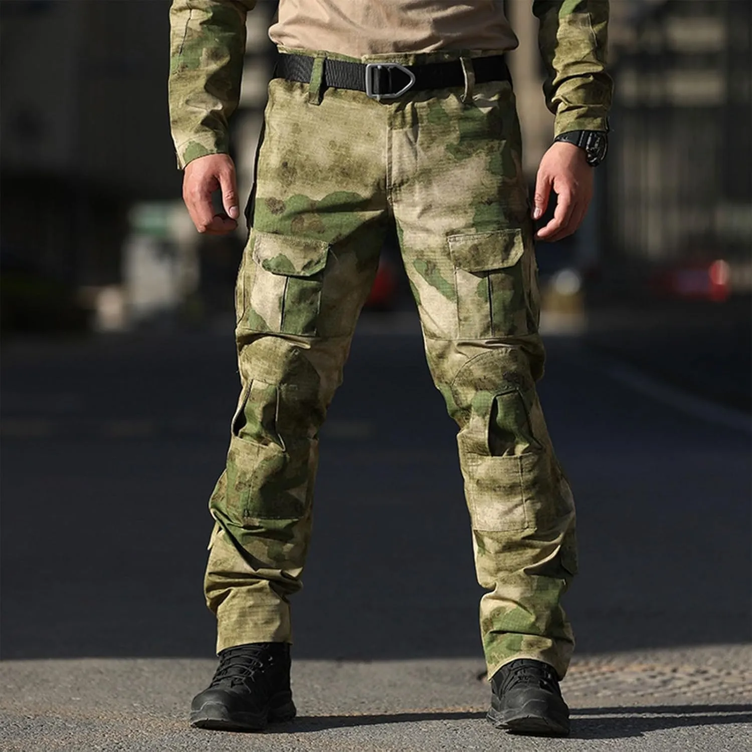 Tactical Cargo Pants for Men Lightweight Athletic Pants with Multi-Pocket Wide Baggy Trousers