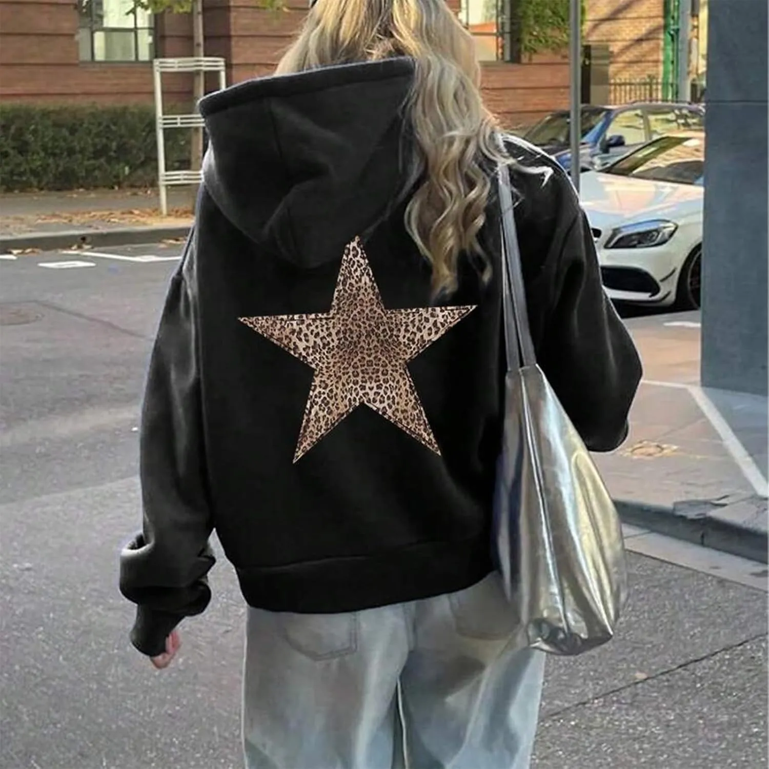 Teen Girls Graphic Y2k Hoodies Women Oversized Preppy Sweatshirt Long Sleeve Pullover Top Embroidery Aesthetic Shirts