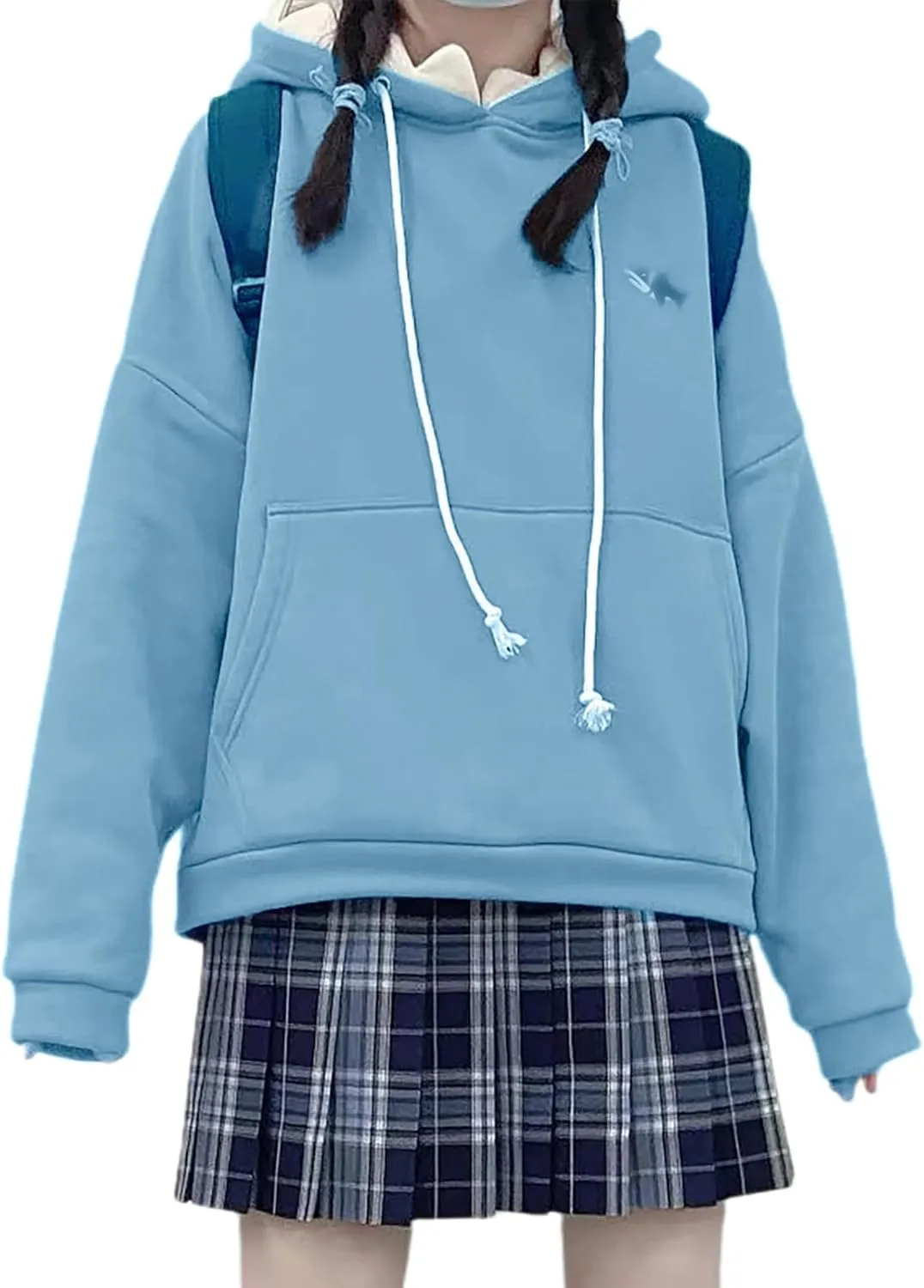 Teen Girls Graphic Y2k Hoodies Women Oversized Preppy Sweatshirt Long Sleeve Pullover Top Embroidery Aesthetic Shirts