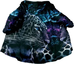 The King White Tiger Skin Myth Lion Dragon Thick Warm Hooded Cloak Men Overcoat Coat