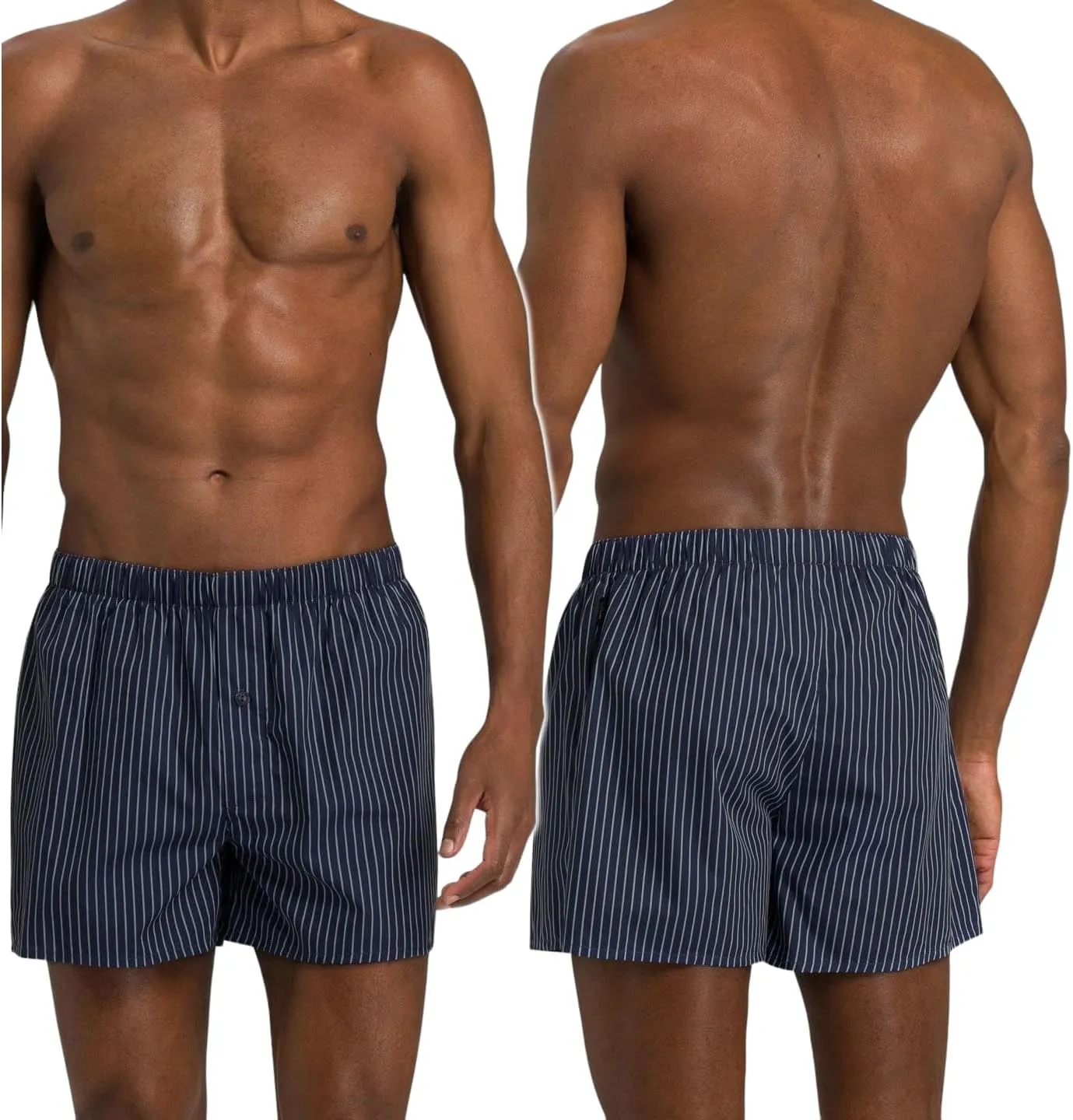 ToBeInStyle Men's Classic Multicolor Boxer Briefs in 3 or 6 Pack