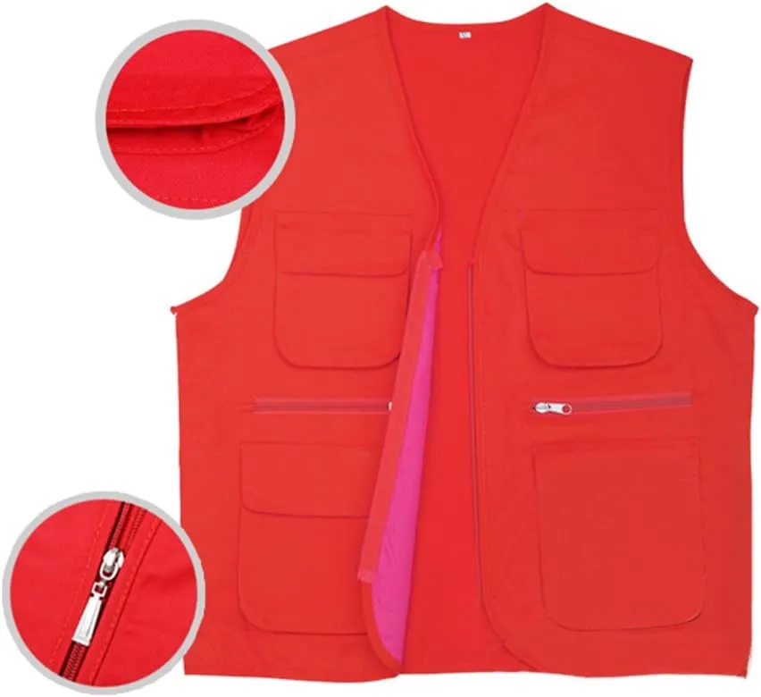 TopTie Adult Supermarket Volunteer Vest Travel Safari Multi-pocket Waistcoat