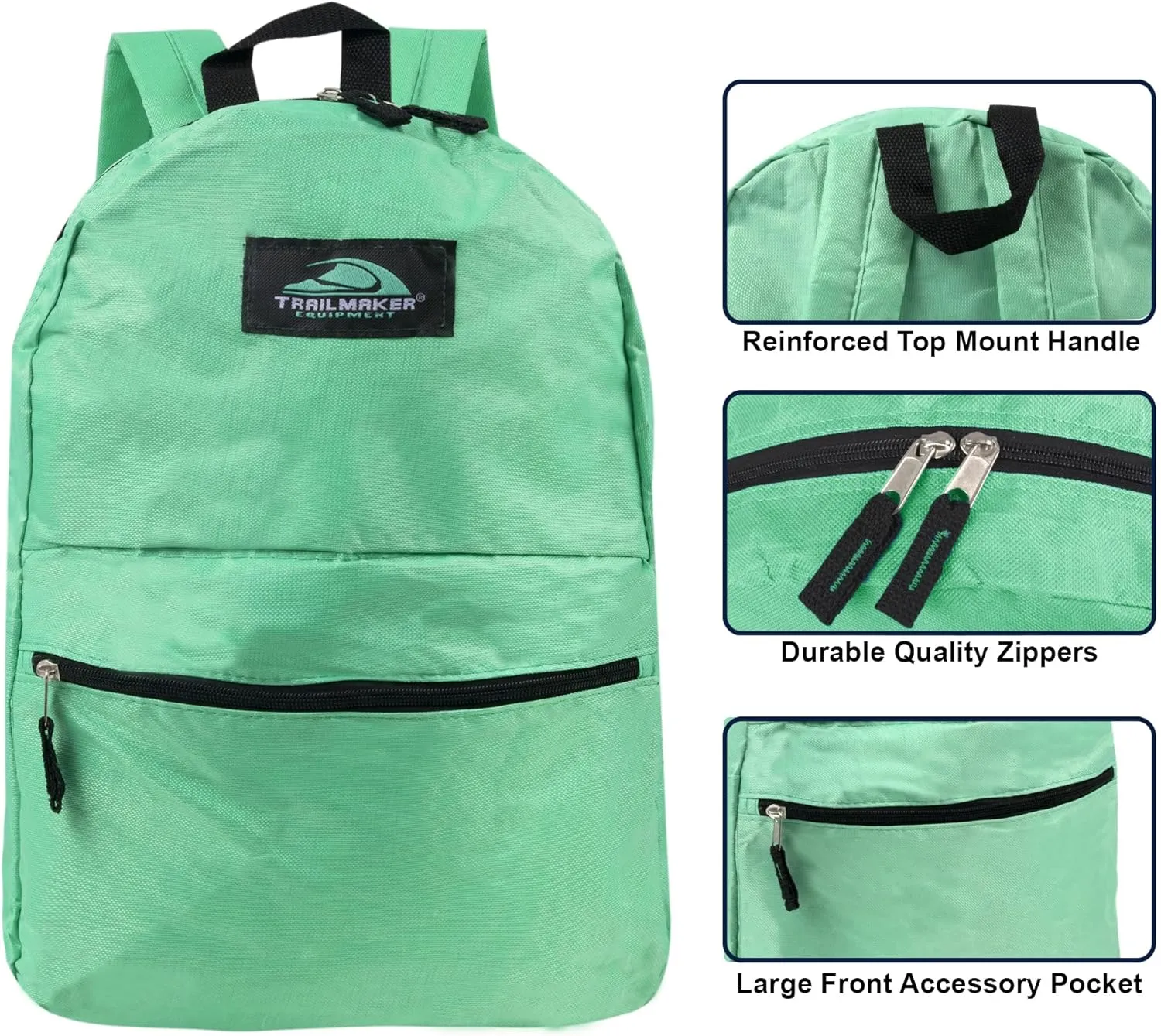 Trail maker Classic 17 Inch Backpack with Adjustable Padded Shoulder Straps